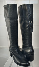 DUNE London Black Leather Knee